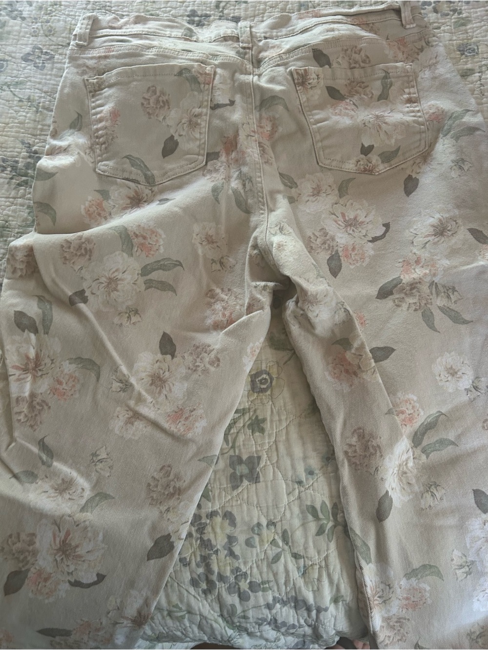Gloria Vanderbilt Beige Floral Ankle Jeans - Picture 7 of 9